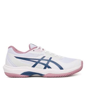Buty do tenisa Asics. Białe buty sportowe ASICS, bez wzorów, bez zapięcia, tenisowe. Za 369,99 zł.