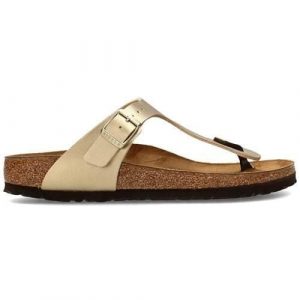 Japonki damskie Birkenstock Gizeh. Żółte klapki Birkenstock, bez wzorów, z materiału, bez obcasa. Za 439,00 zł.