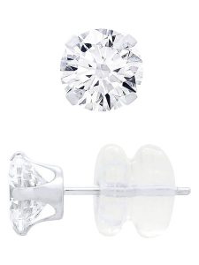 DYAMANT Złote kolczyki-wkrętki z cyrkoniami rozmiar: onesize. Szare kolczyki Dyamant, z cyrkonią, złote. Za 374,19 zł.