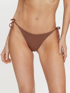 Guess Dół od bikini E4GO06 KC5Z0 Brązowy. Brązowe bikini Guess, z aplikacjami, z syntetyku. Za 399,99 zł.