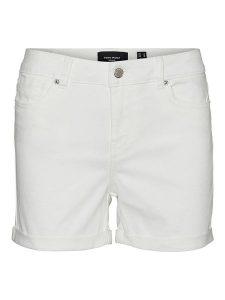 Vero Moda Szorty dżinsowe "Luna" w kolorze białym rozmiar: S. Białe szorty Vero Moda, bez wzorów, z bawełny, klasyczne. Za 43,88 zł.