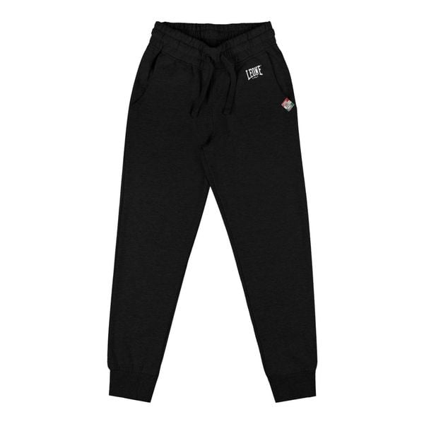 Spodnie dresowe z bawełna z sznurek regulacyjny na co dzień. Czarne spodnie dresowe LEONE 1947 APPAREL, bez wzorów, z bawełny. W wyprzedaży za 82,10 zł.