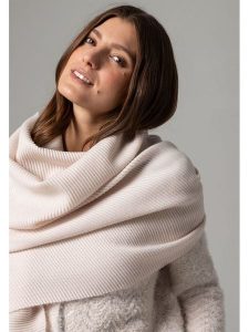 More & More Szal w kolorze kremowym rozmiar: onesize. Brązowe szaliki More & More, bez wzorów, z materiału. Za 87,19 zł.