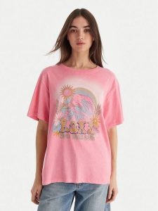 Roxy T-Shirt Sunnyoversize Optic Wash ERJZT06022 Różowy Oversize. Czerwone t-shirty Roxy, xs, bez wzorów, z bawełny, bez kołnierzyka, bez ramiączek. Za 159,99 zł.