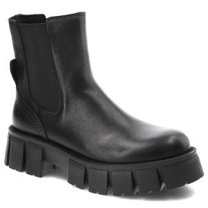 Czarne Botki Nessi Ocieplane Skórzane Buty Damskie. Czarne botki Nessi, na jesień, bez wzorów, ze skóry, bez obcasa, na płaskiej podeszwie, bez zapięcia. Za 369,00 zł.