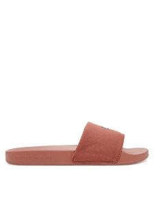 Calvin Klein Jeans Klapki Slide Monogram Hardware YW0YW01713 Koralowy. Pomarańczowe klapki Calvin Klein Jeans, bez wzorów, z jeansu, bez obcasa. Za 119,99 zł.