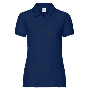 Koszulka Polo Damska 65/35. Niebieskie koszulki sportowe FRUIT OF THE LOOM, bez wzorów, bez ramiączek. Za 63,99 zł.