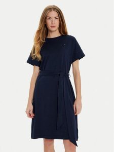 Tommy Hilfiger Sukienka codzienna WW0WW45183 Granatowy Regular Fit. Niebieskie kombinezony TOMMY HILFIGER, m, bez wzorów, z bawełny, bez kołnierzyka, bez ramiączek. Za 279,99 zł.