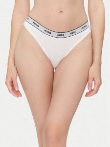 HUGO Komplet 3 par stringów Triplet Thong Stripe 50545680 Biały. Białe komplety bielizny Hugo, bez wzorów, z bawełny. Za 189,99 zł.