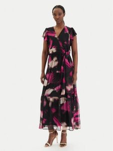 DKNY Sukienka koktajlowa DD5G1562 Czarny Regular Fit. Czarne sukienki DKNY, bez wzorów, z syntetyku, wizytowe, bez kołnierzyka, bez ramiączek. Za 699,99 zł.