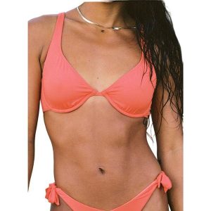 Góra od bikini Roxy Endless Aloha Top. Brązowe bikini Roxy, bez wzorów, z poliesteru. W wyprzedaży za 74,00 zł.