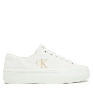 Tenisówki Calvin Klein Jeans. Białe trampki Calvin Klein Jeans, bez wzorów, z jeansu, bez zapięcia. Za 189,99 zł.