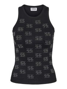 Noisy may Top "Tammie" w kolorze czarnym rozmiar: L. Czarne topy Noisy may, l, bez wzorów, z bawełny, bez kołnierzyka, bez ramiączek. Za 69,99 zł.