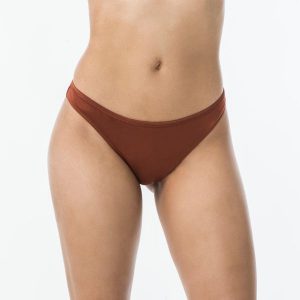 Dół kostiumu kąpielowego surfingowego damski Olaian Lulu. Czerwone bikini OLAIAN, bez wzorów, z elastanu. Za 49,99 zł.