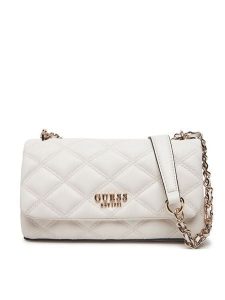 Guess Torebka HWQG96 32210 Biały. Białe torebki wieczorowe Guess, z aplikacjami, ze skóry, bez dodatków. Za 349,99 zł.