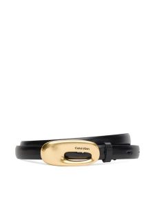 Calvin Klein Pasek Damski Elongated Chucnhy Buckle 15Mm LV04F7022G Czarny. Czarne paski Calvin Klein, bez wzorów, ze skóry. Za 219,99 zł.