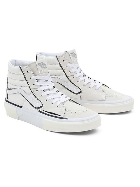 Vans Sneakersy "SK8-Hi Reconstruct" w kolorze biało-czarno-kremowym rozmiar: 37. Białe trampki Vans, bez wzorów, za kostkę, bez zapięcia. Za 152,98 zł.