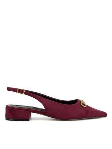 Nine West Sandały WFA2991-1 Bordowy. Czerwone sandały Nine West, bez wzorów, z materiału, bez obcasa, na płaskiej podeszwie, bez zapięcia. Za 199,99 zł.