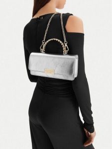 Nine West Torebka CEO-Mercer Mood-KY317 Srebrny. Szare torebki klasyczne Nine West, bez wzorów, z materiału, bez dodatków. Za 179,99 zł.