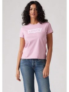 Levi's Koszulka w kolorze jasnoróżowym rozmiar: XS. Różowe bluzki Levi's®, s, bez wzorów, z bawełny, bez kołnierzyka, bez ramiączek. Za 65,69 zł.