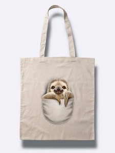 WOOOP Torba "Pocket Sloth" w kolorze beżowym - 36 x 43 cm rozmiar: onesize. Brązowe shopper bag Wooop, bez wzorów, z bawełny, na ramię, z nadrukiem, bez dodatków. Za 39,99 zł.
