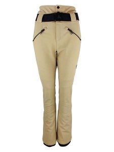 Peak Mountain Softshellowe spodnie narciarskie "Atlas" w kolorze beżowym rozmiar: L. Brązowe spodnie dresowe Peak Mountain, l, bez wzorów, z tkaniny, narciarskie. Za 391,99 zł.