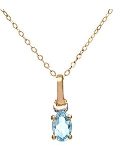 Revoni Złoty naszyjnik z topazem - dł. 45 cm rozmiar: onesize. Niebieskie naszyjniki Revoni, z topazem, złote. Za 782,99 zł.
