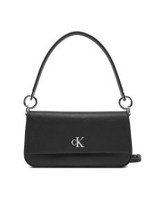 Calvin Klein Jeans Torebka Minimal Monogram Shoulder Pouch LV04K3161G Czarny. Czarne torebki klasyczne Calvin Klein Jeans, bez wzorów, z jeansu, bez dodatków. Za 349,99 zł.