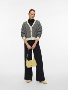 Vero Moda Kardigan w kolorze kremowo-czarnym rozmiar: L. Brązowe kardigany Vero Moda, z materiału. Za 113,10 zł.