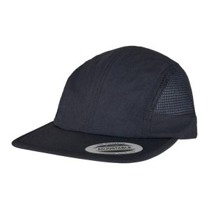 Nylonowa Czapka Z Daszkiem. Niebieskie czapki FLEXFIT, bez wzorów, z materiału. Za 99,99 zł.