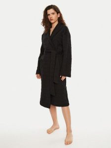 Calvin Klein Underwear Szlafrok Robe 000QS7316E Czarny. Czarne szlafroki Calvin Klein Underwear, l, bez wzorów, z bawełny, bez kaptura. Za 339,99 zł.