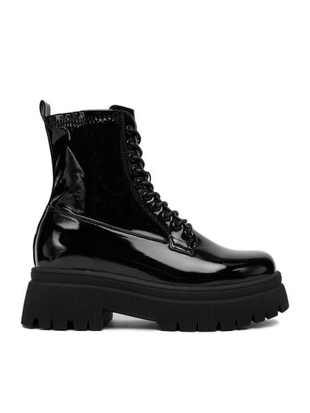 DeeZee Trzewiki HD4616 Czarny. Czarne botki DeeZee, bez wzorów, z materiału, bez obcasa, na płaskiej podeszwie, bez zapięcia. Za 139,99 zł.