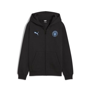 Młodzieżowa kurtka Manchester City FtblEssentials z kapturem PUMA. Czarna kurtki Puma, m, bez wzorów, z kapturem. Za 259,00 zł.