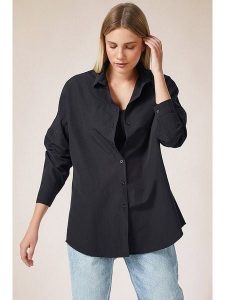 Happiness Istanbul Bluzka w kolorze czarnym rozmiar: 38. Czarne bluzki Happiness Istanbul, bez wzorów, bez kołnierzyka, bez ramiączek. Za 66,45 zł.