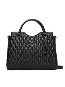 Guess Torebka Tamara HWGG23 23050 Czarny. Czarne kuferki Guess, z aplikacjami, ze skóry, bez dodatków. Za 634,99 zł.