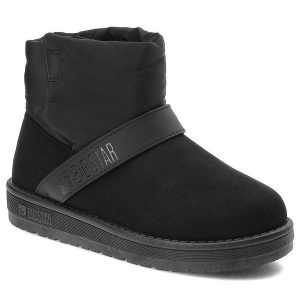 Czarne Śniegowce Big Star Modne Ocieplane Buty Damskie. Czarne buty zimowe Big Star, z jeansu, bez obcasa, na obcasie, bez zapięcia. Za 139,00 zł.