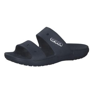 Klapki Dla Dorosłych Crocs Classic Sandal. Niebieskie klapki Crocs, bez wzorów, z materiału, bez obcasa. Za 118,99 zł.