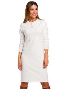 Stylove Sukienka w kolorze kremowym rozmiar: S. Brązowe sukienki Stylove, na co dzień, s, bez wzorów, bez kołnierzyka, bez ramiączek, maxi, proste. Za 184,95 zł.