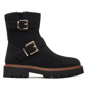 Botki Jenny Fairy. Czarne botki Jenny Fairy, bez wzorów, bez obcasa, na płaskiej podeszwie, bez zapięcia. Za 139,99 zł.