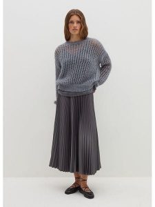 STEFANEL Spódnica w kolorze szarym rozmiar: M. Szare spódnice Stefanel, m, bez wzorów, midi. Za 239,99 zł.