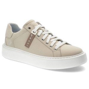 Beżowe Sneakersy Nessi Skórzane Półbuty Damskie. Brązowe półbuty Nessi, bez wzorów, ze skóry, bez obcasa, bez zapięcia. Za 349,00 zł.