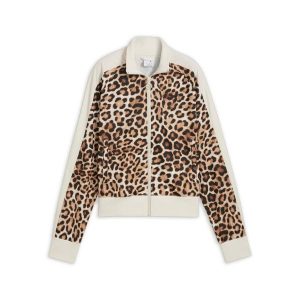 Bluza sportowa damska Puma T7 Leo Luxe Aop. Brązowe bluzy Puma, m, bez wzorów, bez kaptura. W wyprzedaży za 297,00 zł.