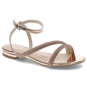 Różowe Sandały Bayla Eleganckie Płaskie Buty. Czerwone sandały Bayla, z aplikacjami, bez obcasa, na obcasie, bez zapięcia. Za 239,00 zł.
