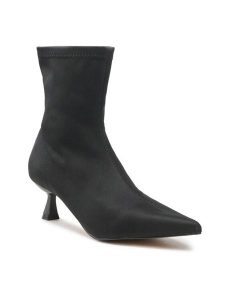 Jenny Fairy Botki LS5847-02 Czarny. Czarne botki Jenny Fairy, bez wzorów, z materiału, bez obcasa, na słupku, bez zapięcia. Za 99,99 zł.