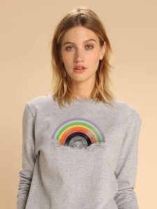 WOOOP Bluza "Rainbow Classics" w kolorze szarym rozmiar: M. Szare bluzy Wooop, m, bez wzorów, bez kaptura. Za 108,99 zł.