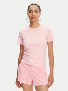Juicy Couture T-Shirt La Beach JCWCT125319 Różowy Regular Fit. Czerwone t-shirty Juicy Couture, s, bez wzorów, z bawełny, bez kołnierzyka, bez ramiączek. Za 119,99 zł.