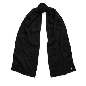 Szalik Polo Ralph Lauren. Czarne szaliki Polo Ralph Lauren, bez wzorów. Za 429,99 zł.