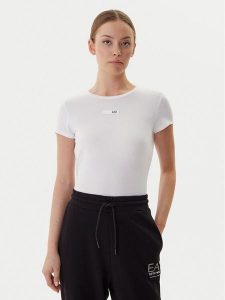 EA7 Emporio Armani T-Shirt 7W000673 AF12945 U0002 Biały Slim Fit. Białe t-shirty EA7 Emporio Armani, xs, bez wzorów, z syntetyku, bez kołnierzyka, bez ramiączek. Za 239,99 zł.