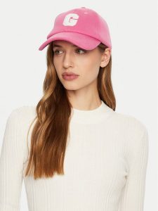 Guess Czapka z daszkiem AW5258 COT01 Różowy. Czerwone czapki Guess, z aplikacjami, z bawełny. Za 109,99 zł.