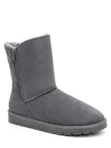 ISLAND BOOT Kozaki zimowe "Zasha" w kolorze antracytowym rozmiar: 36. Czarne kozaki Island Boot, na zimę, bez wzorów, z materiału, bez obcasa, bez zapięcia. Za 153,71 zł.